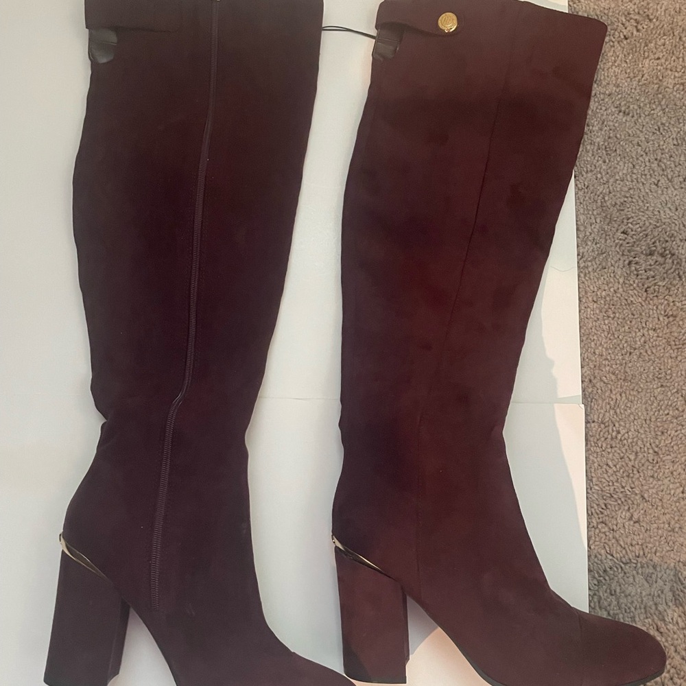 Tommy Hilfiger Burgundy Knee-High Boots size 10